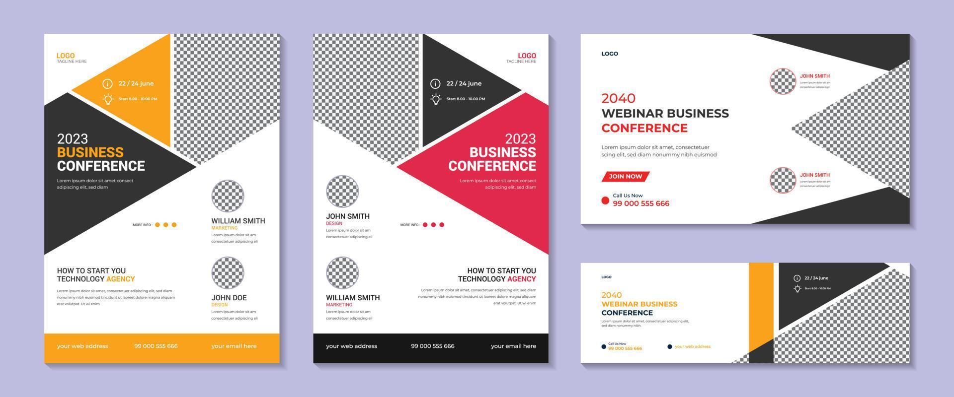 Corporate Business Conference Flyer Template Design With Minimal Layout. vector