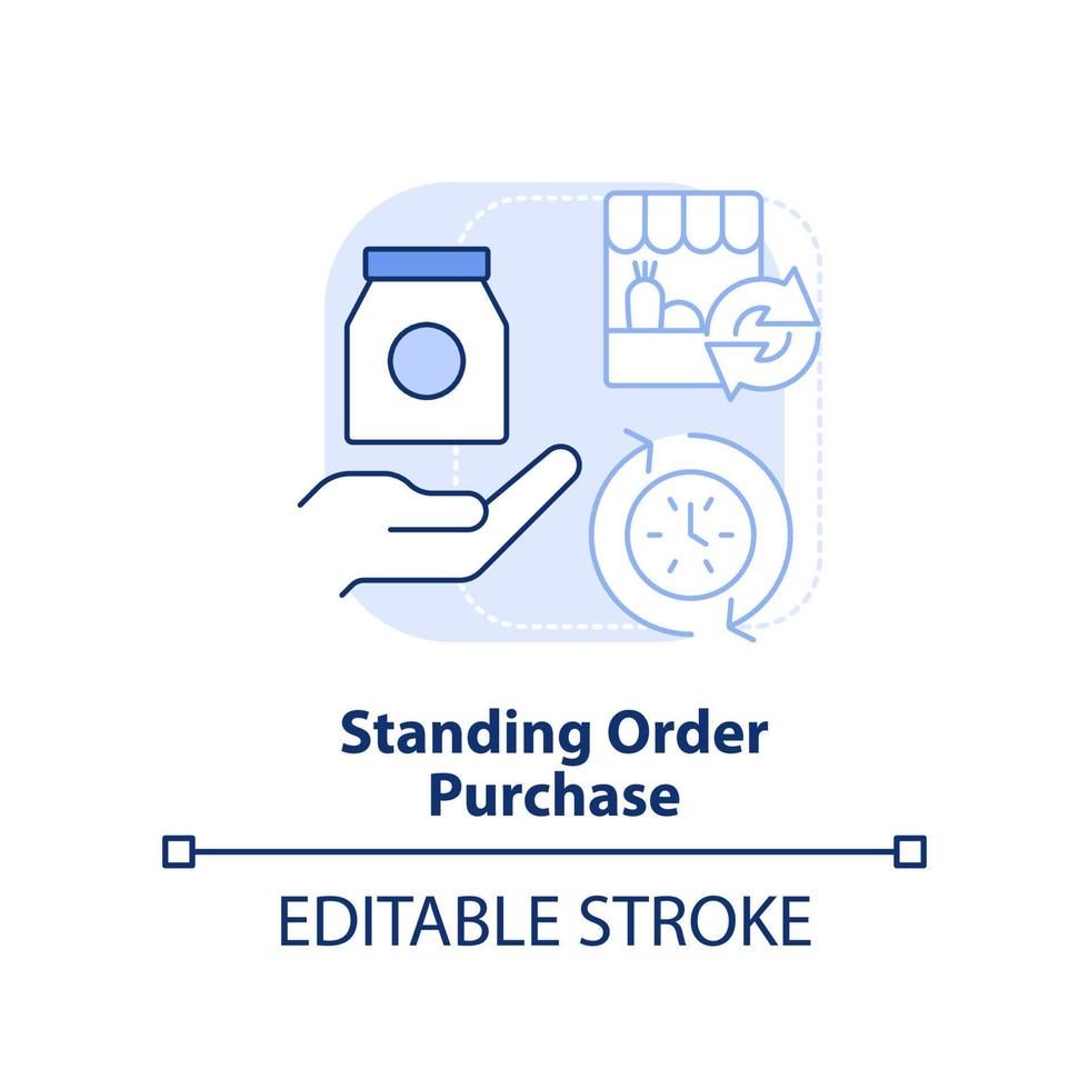 Standing order purchase light blue concept icon vector