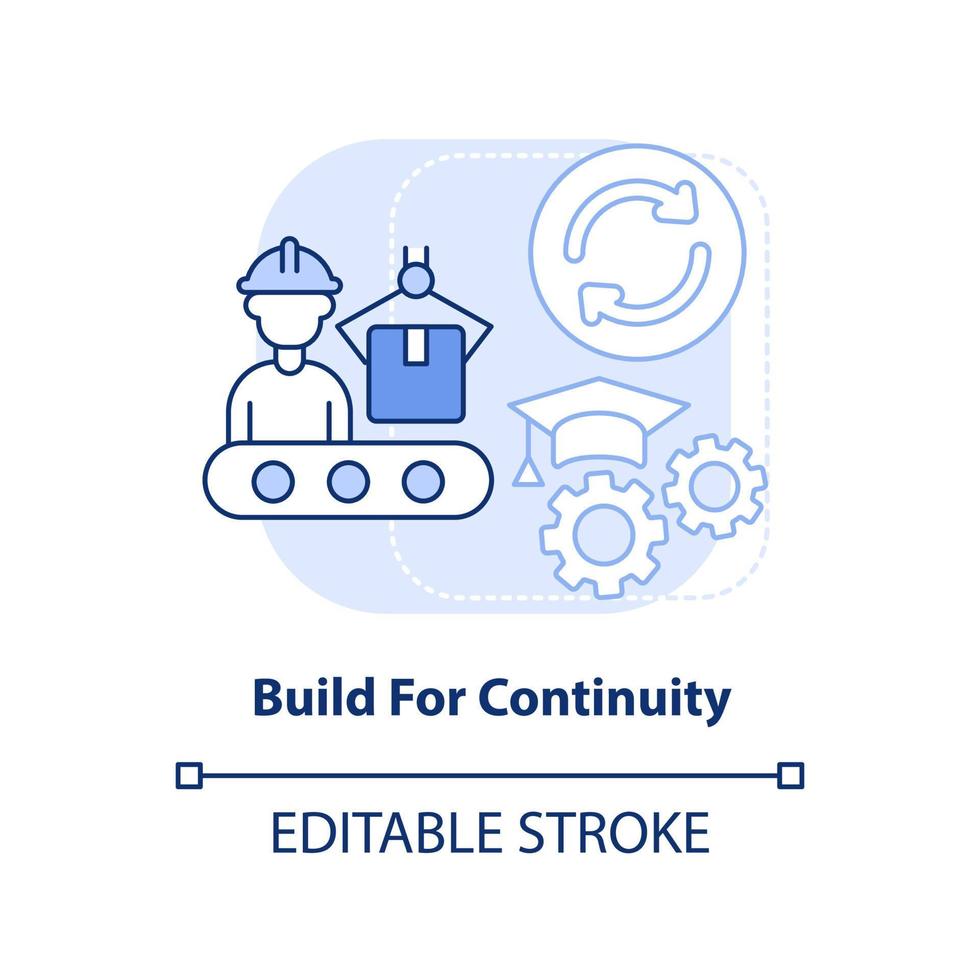 Build for continuity light blue concept icon vector