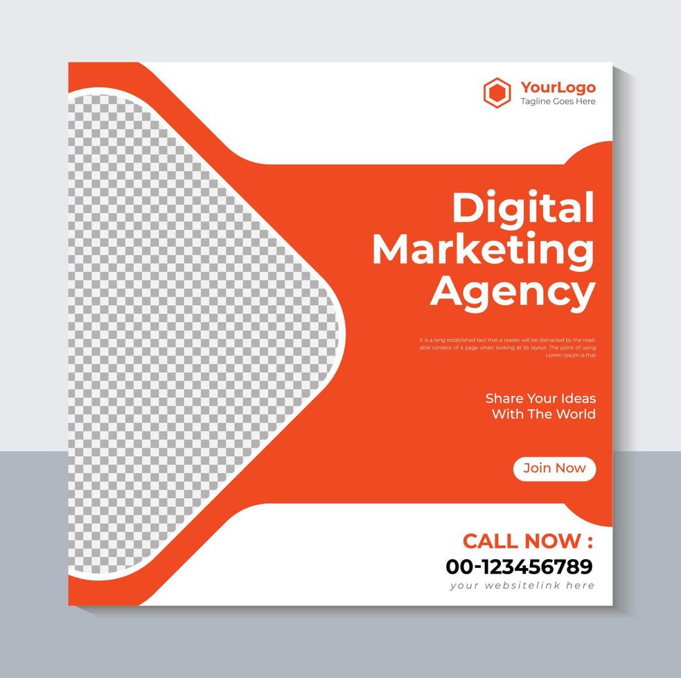 Business Social Media Post Template, Digital Marketing Agency Banner Design, Pro Vector