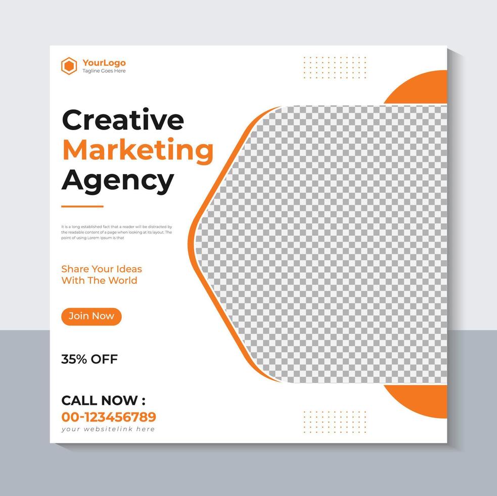 Creative Marketing Agency Banner Design, Modern Social Media Post Template, Web Banner, Sale Banner, Pro Vector