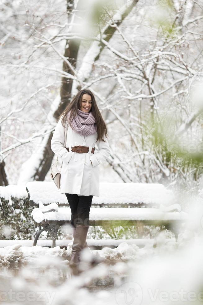 Young woman at winter photo