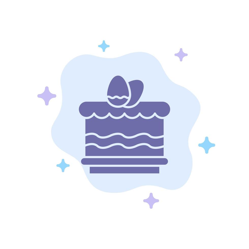 Crack Easter Eat Egg Blue Icon on Abstract Cloud Background vector