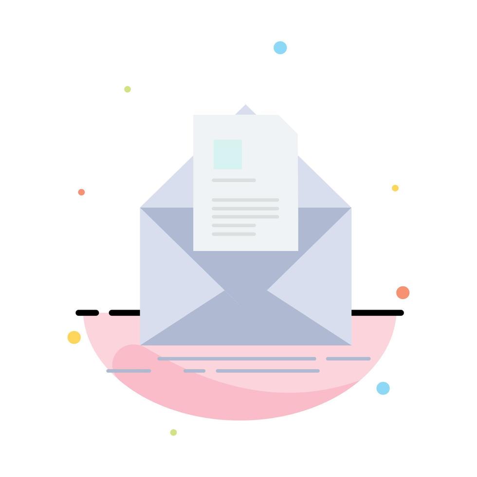 mail contract letter email briefing Flat Color Icon Vector