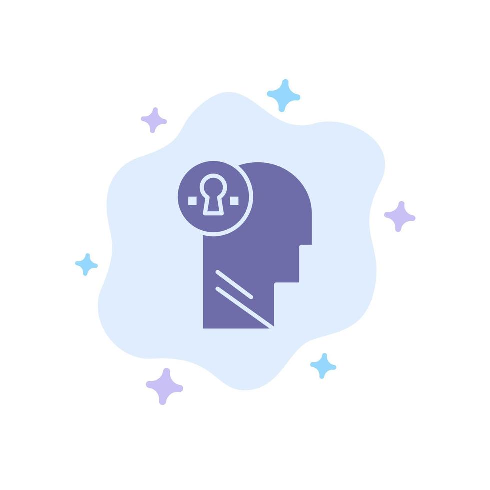 Business Head Idea Mind Think Blue Icon on Abstract Cloud Background vector