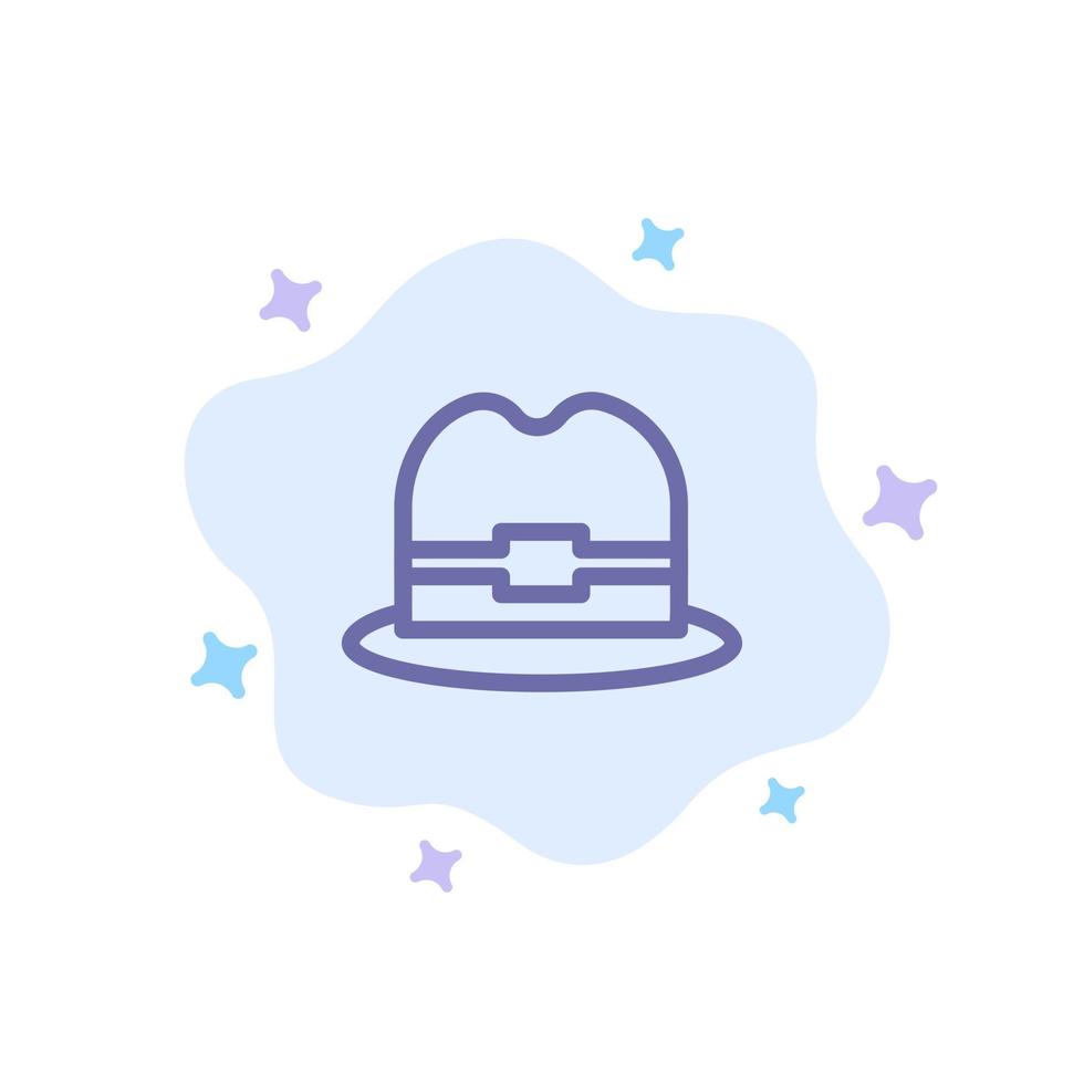 Hat Tourism Man Blue Icon on Abstract Cloud Background vector