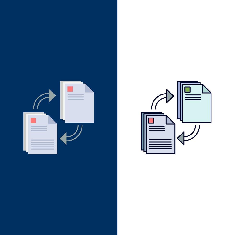 sharing share file document copying Flat Color Icon Vector