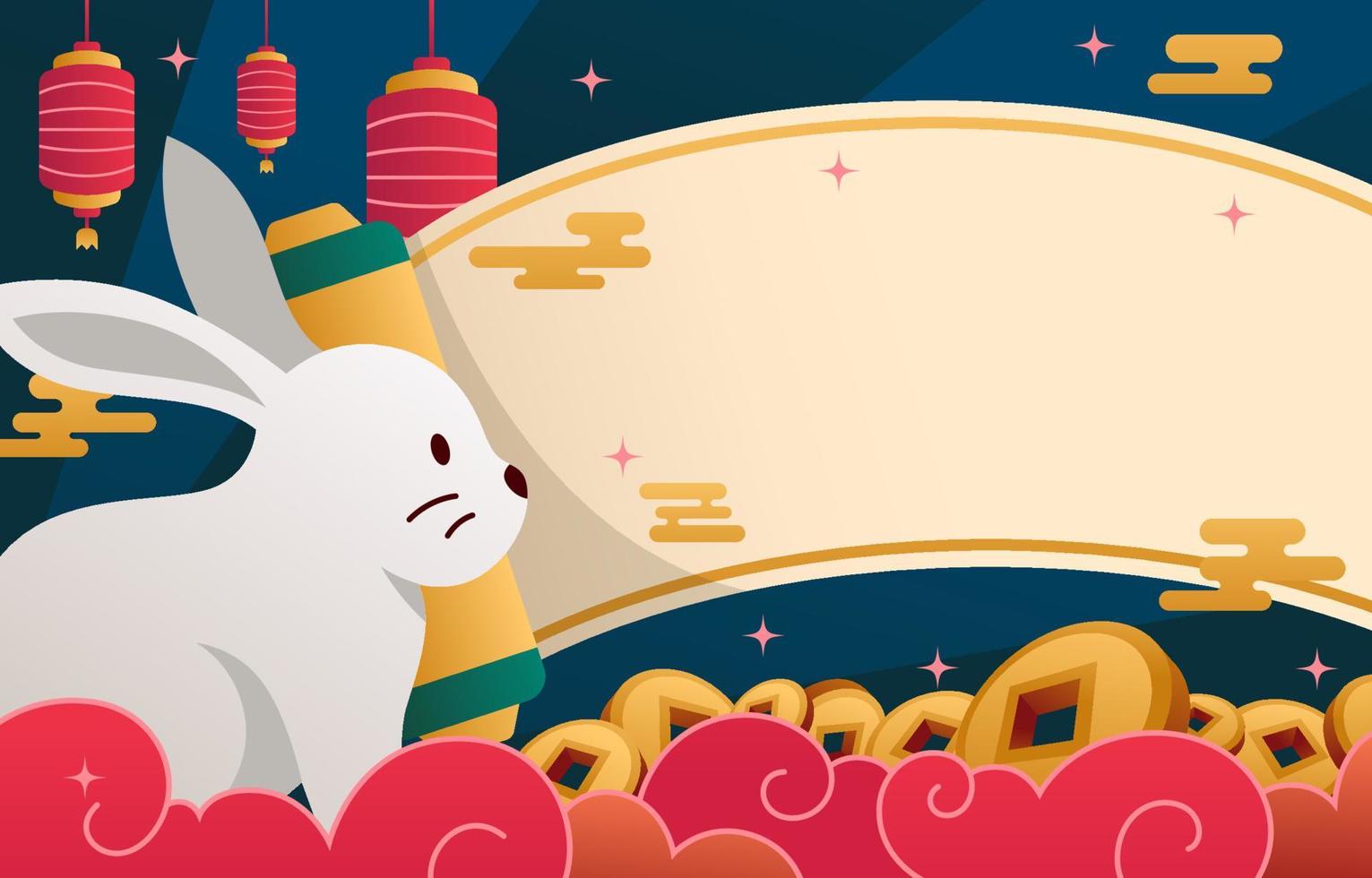 Chinese New Year with Water Rabbit Concept vector