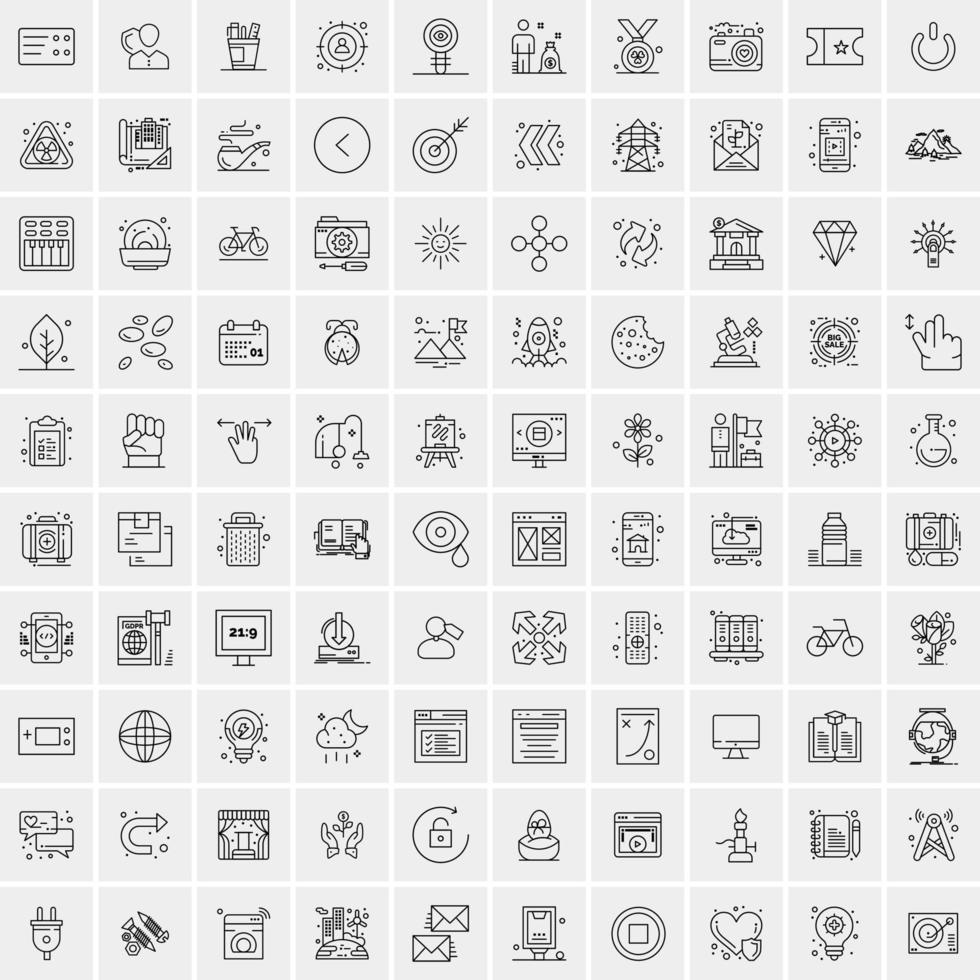 Set of 100 Creative Business Line Icons vector