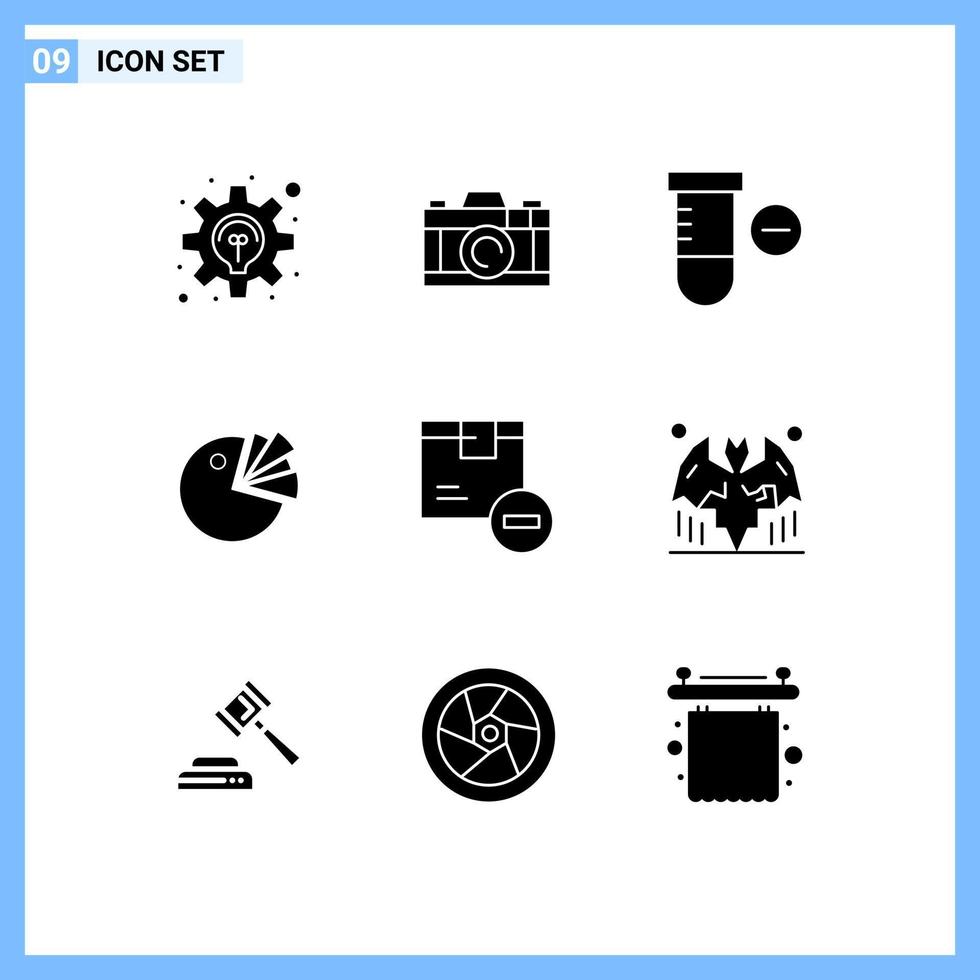 9 Creative Icons Modern Signs and Symbols of goods delete science box presentation Editable Vector Design Elements