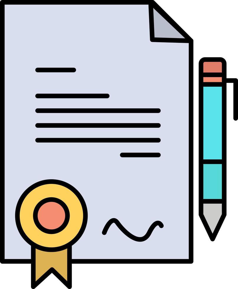Agreement Certificate Done Deal  Flat Color Icon Vector icon banner Template