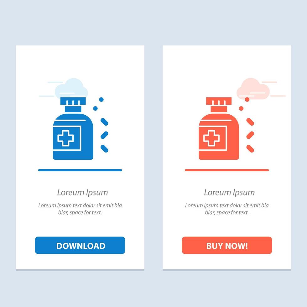 Bottle Medicine Tablet  Blue and Red Download and Buy Now web Widget Card Template vector