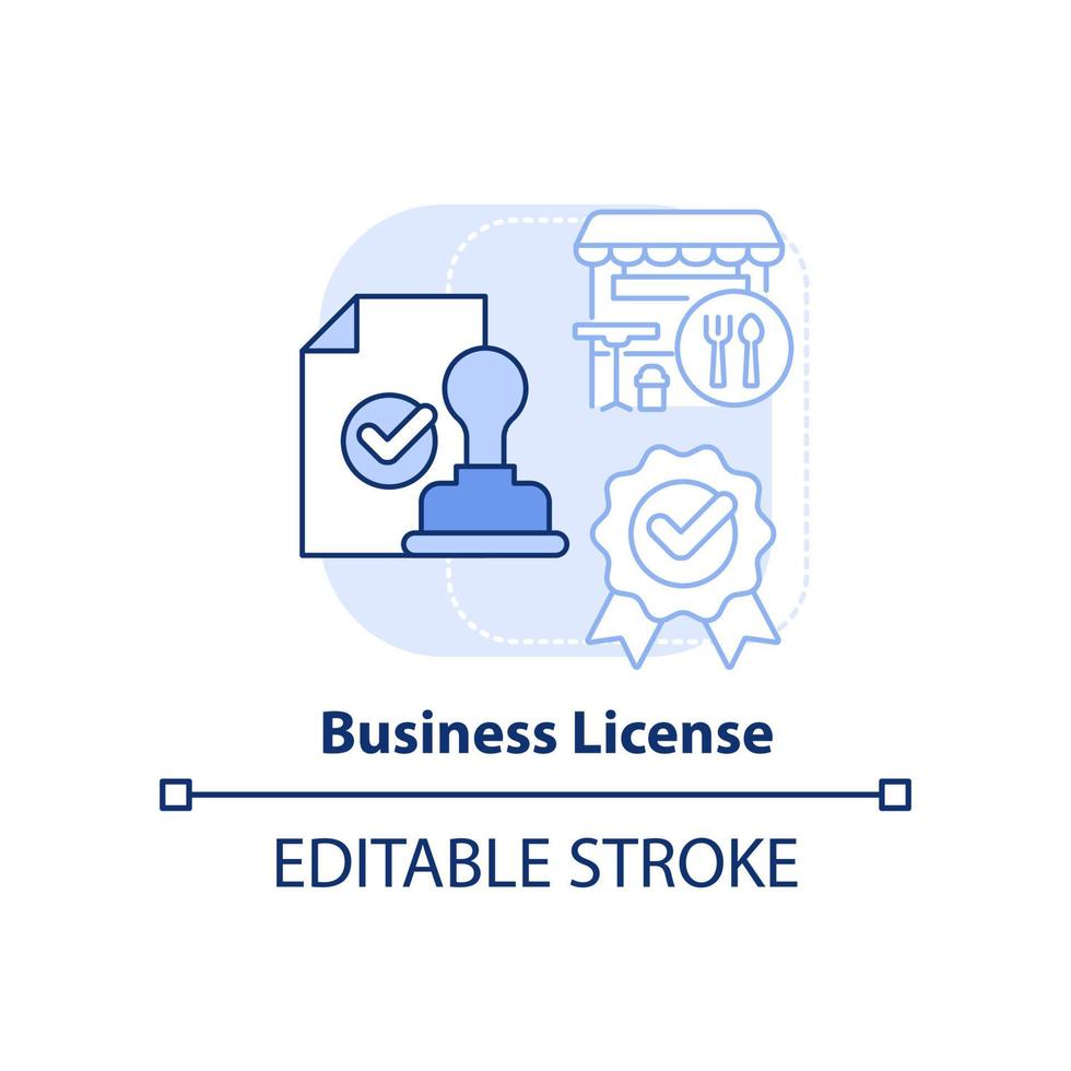 Business license light blue concept icon vector
