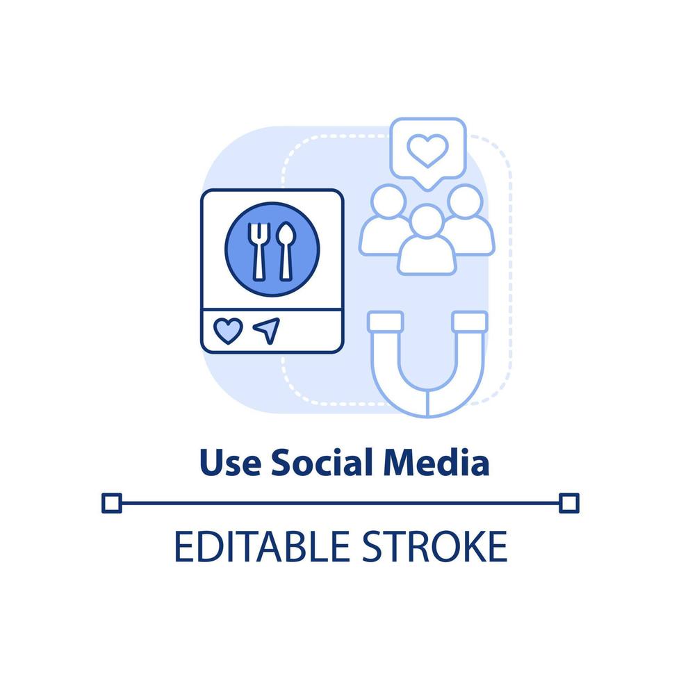 Use social media light blue concept icon vector