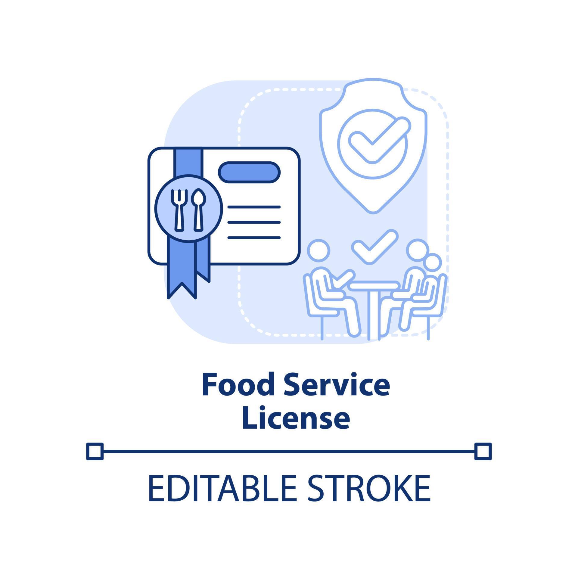 Food service license light blue concept icon 15710555 Vector Art at