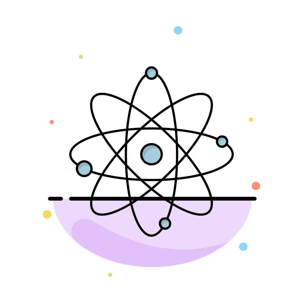 atom nuclear molecule chemistry science Flat Color Icon Vector