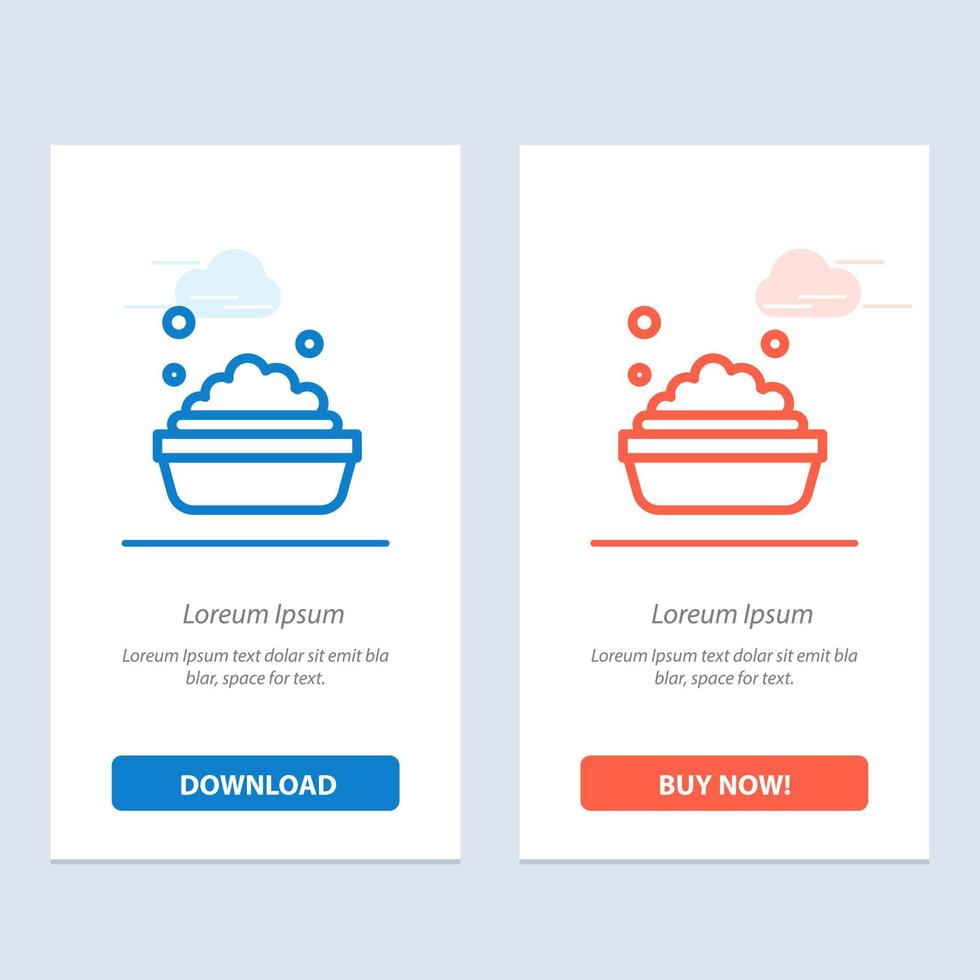 Bowl Cleaning Washing  Blue and Red Download and Buy Now web Widget Card Template vector