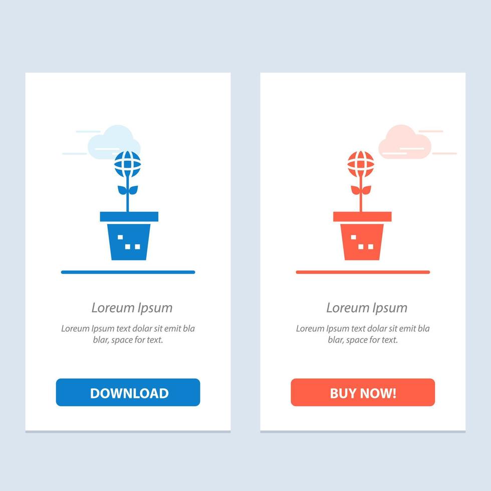 Eco Environment Mold Nature Plant  Blue and Red Download and Buy Now web Widget Card Template vector