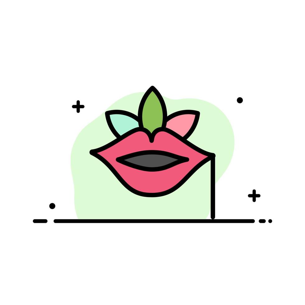 Lips Flower Plant Rose Spring  Business Flat Line Filled Icon Vector Banner Template