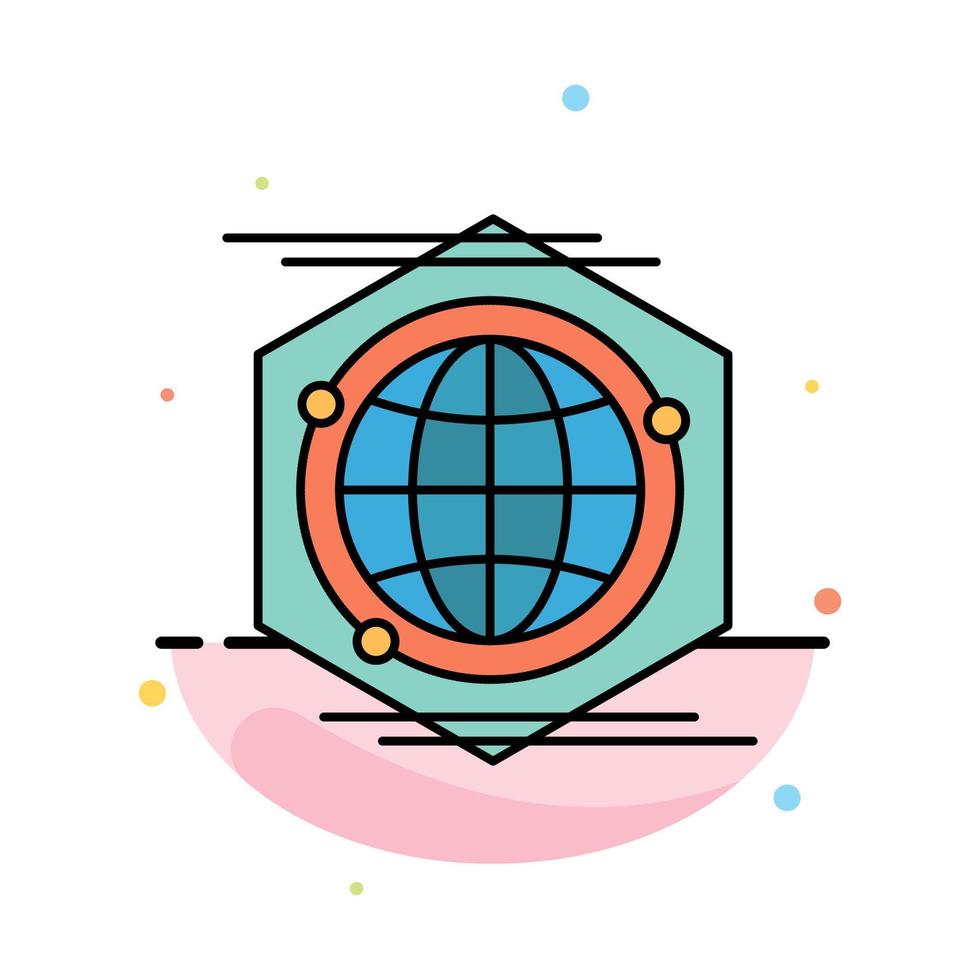Globe Polygon Space Idea Abstract Flat Color Icon Template vector
