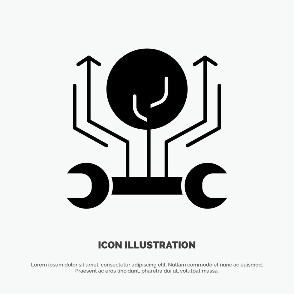 Development Engineering Growth Hack Hacking solid Glyph Icon vector