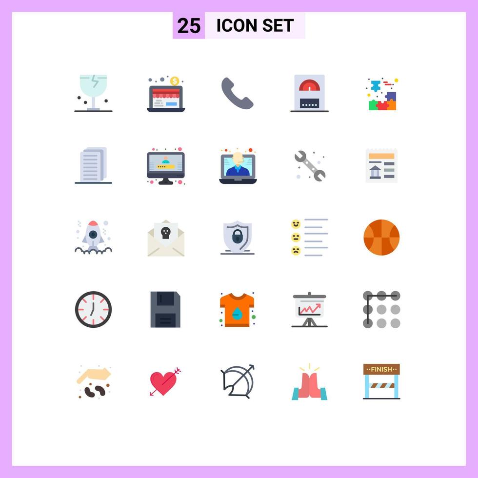 conjunto de 25 iconos modernos de la interfaz de usuario signos de símbolos para elementos de diseño vectorial editables del calentador de la caja del teléfono del cubo del rompecabezas vector