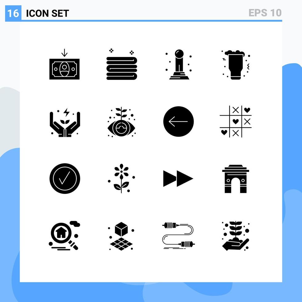 16 Creative Icons Modern Signs and Symbols of care energy pawn electricity wine Editable Vector Design Elements