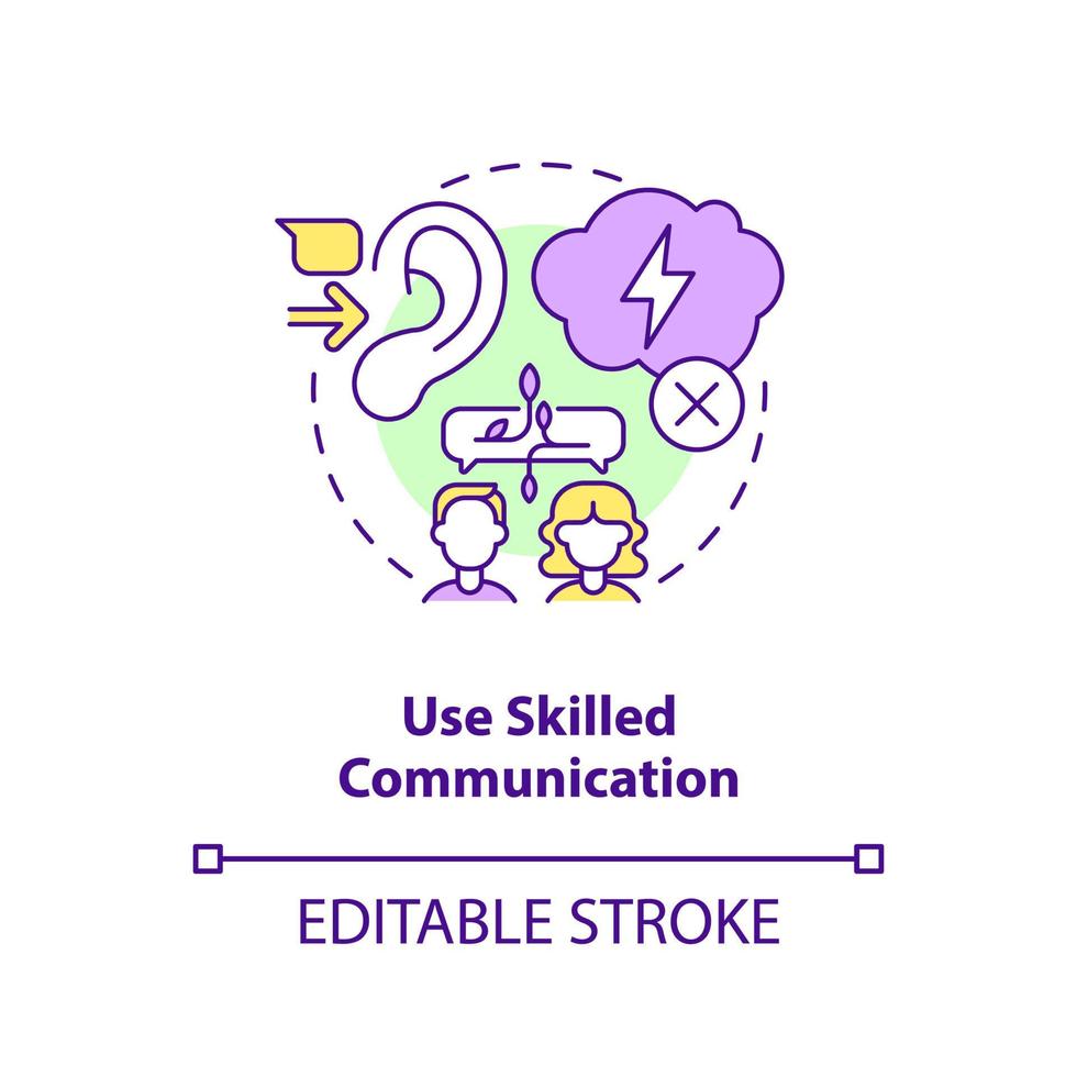 Use skilled communication concept icon. Fixing relationship after big fight abstract idea thin line illustration. Isolated outline drawing. Editable stroke. vector