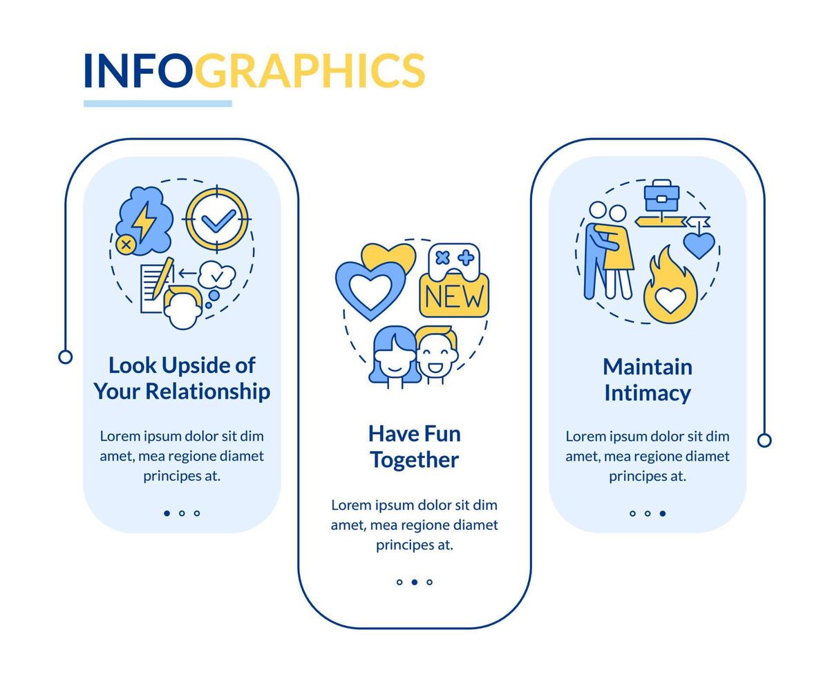 Keep spark alive in relationship rectangle infographic template. Data visualization with 3 steps. Editable timeline info chart. Workflow layout with line icons. vector