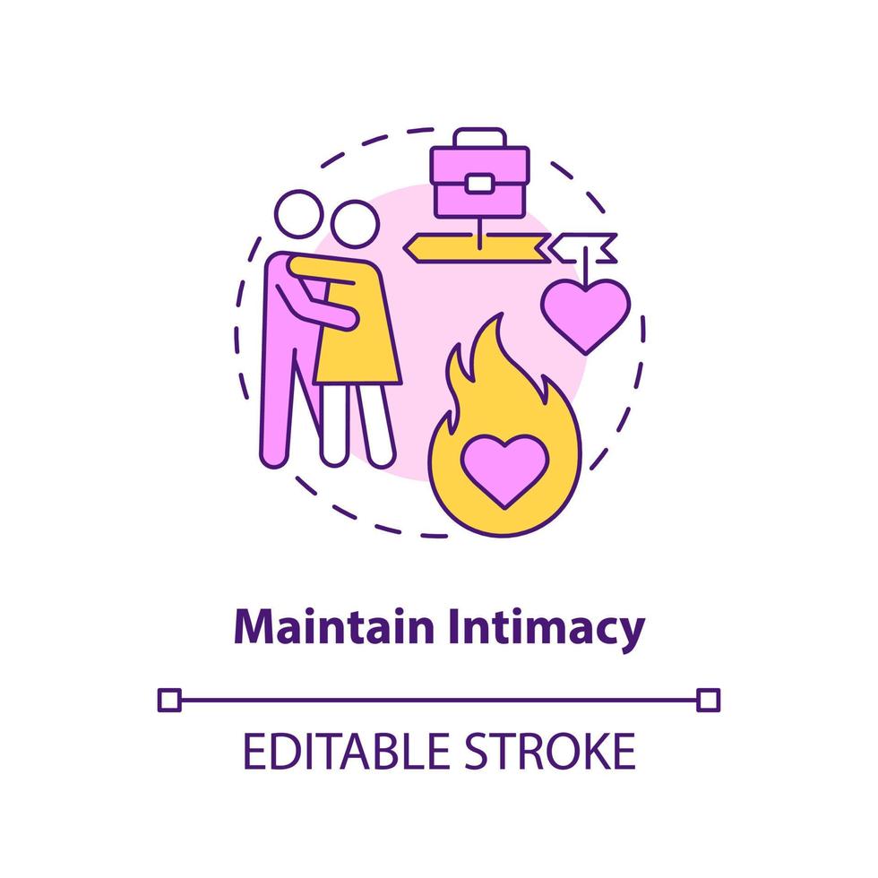 Maintain intimacy concept icon. Keep passion in relationship abstract idea thin line illustration. Intimate connection. Isolated outline drawing. Editable stroke. vector