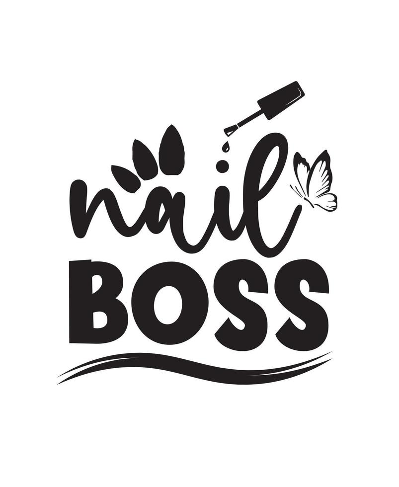 Typography nail boss t shirt template design. 15711185 Vector Art at