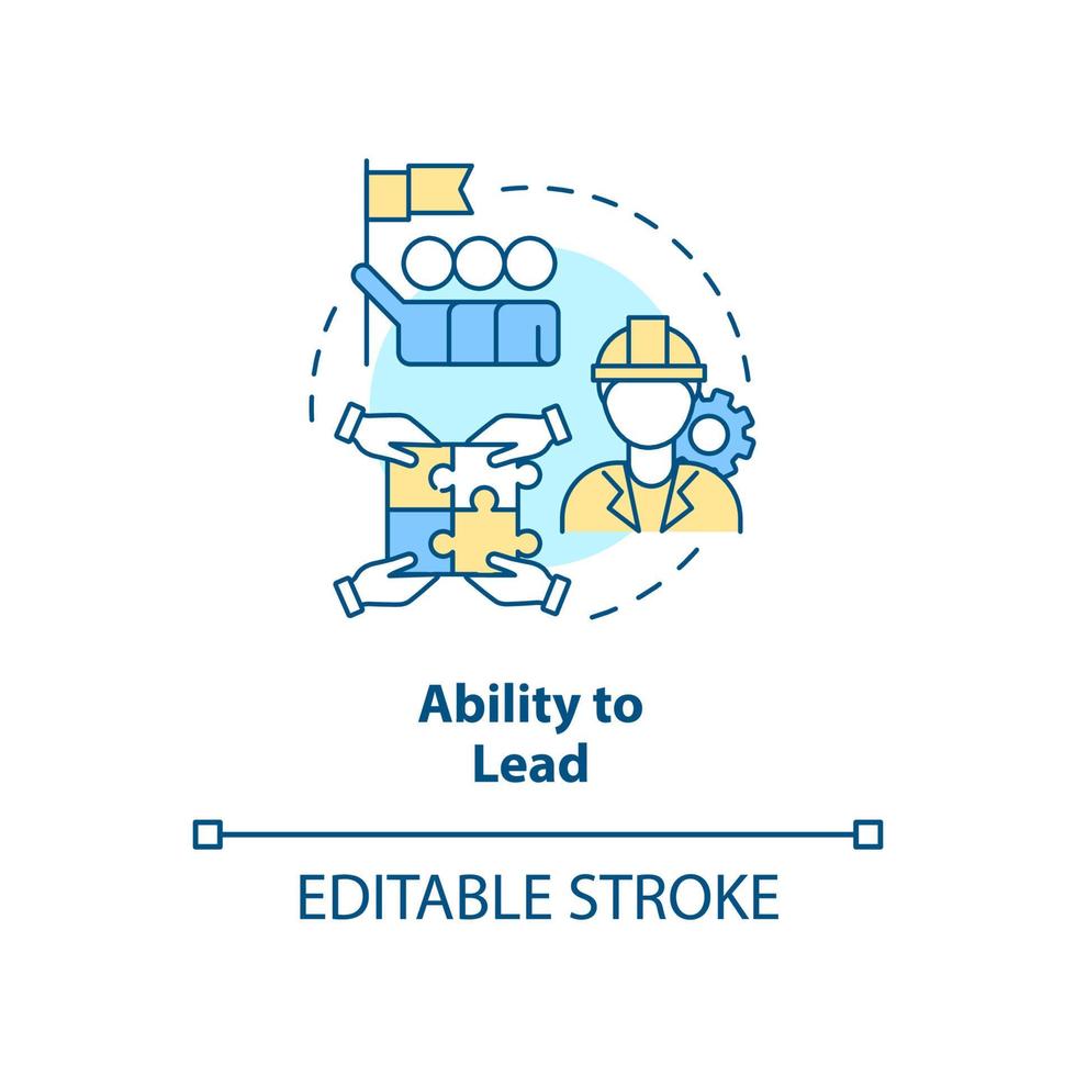 Ability to lead concept icon. Characteristic of good housing developer abstract idea thin line illustration. Isolated outline drawing. Editable stroke. vector