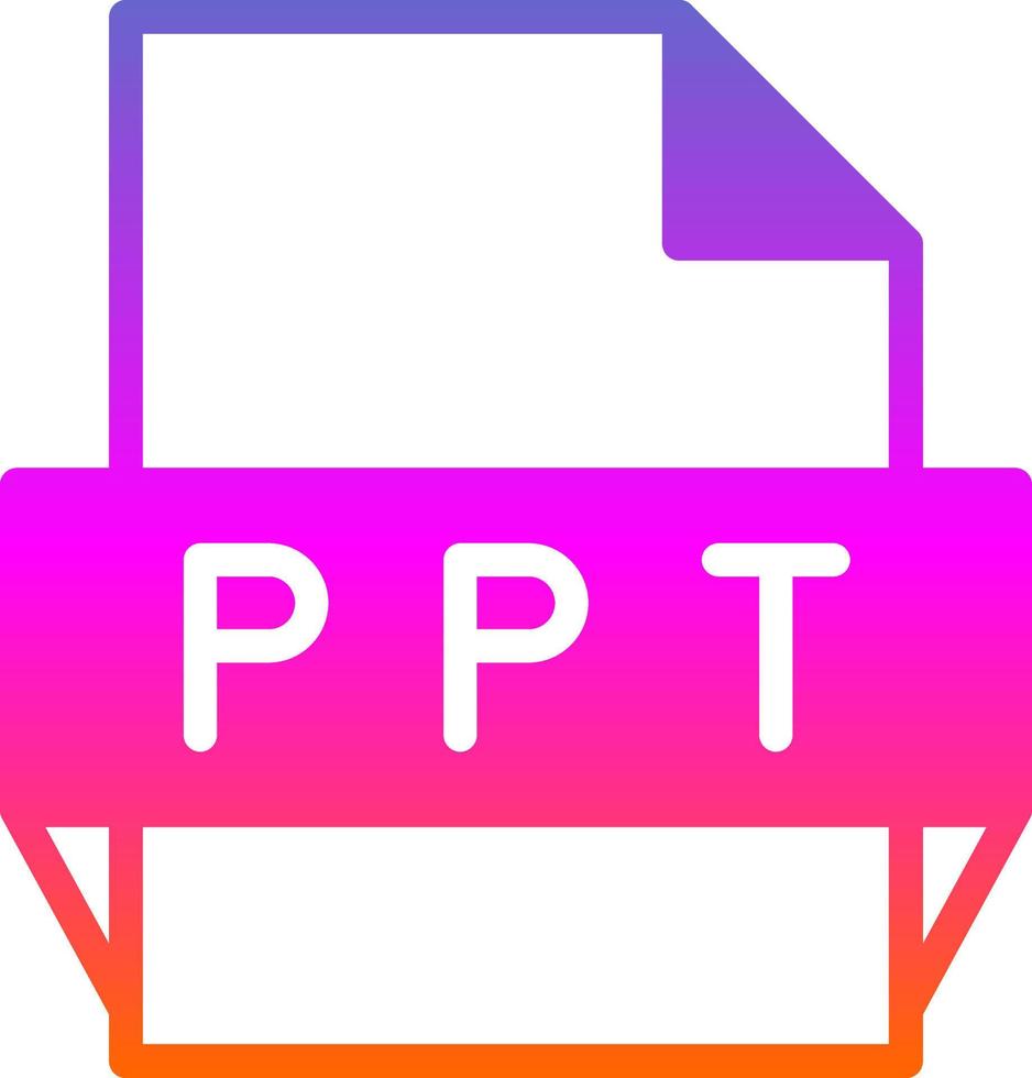 icono de formato de archivo ppt vector