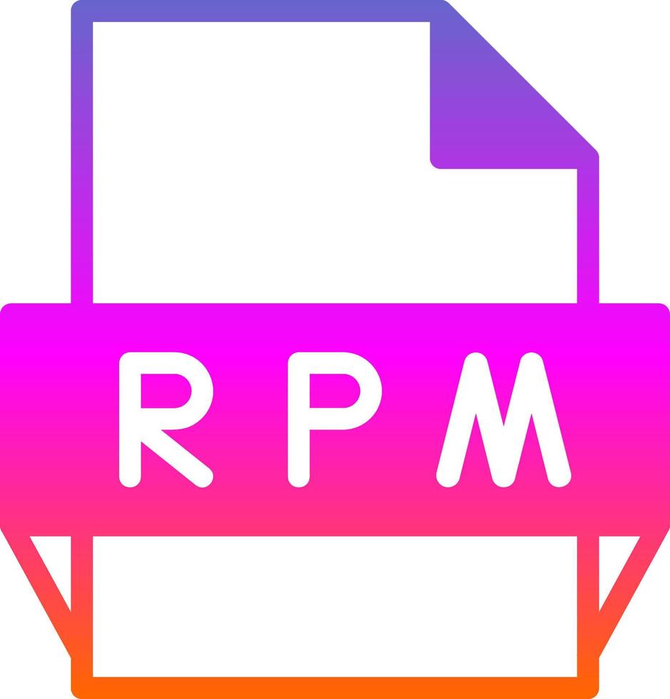 icono de formato de archivo rpm vector