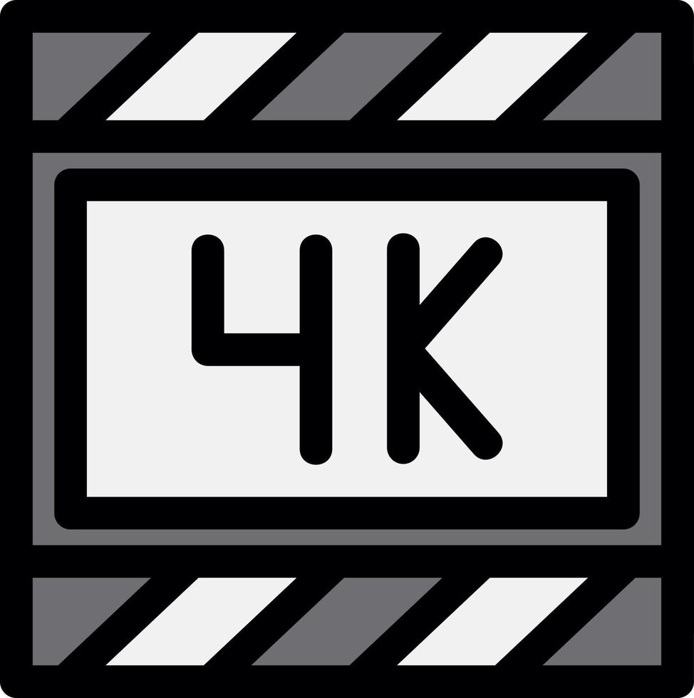 Diseño de icono de vector de película 4k