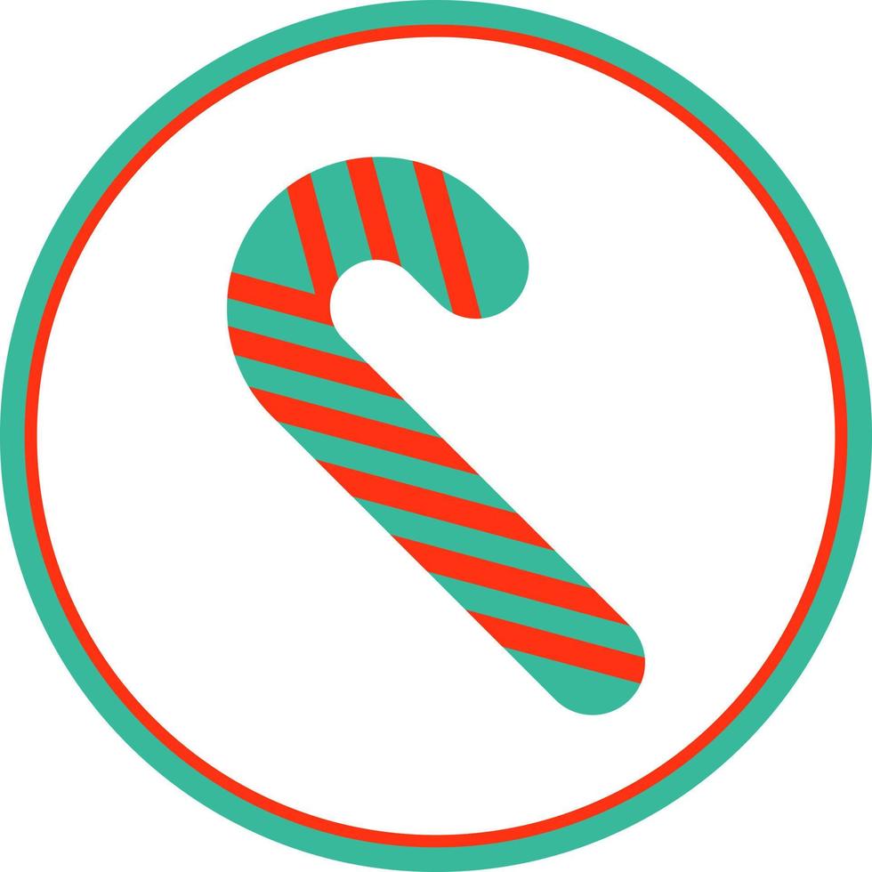 Candy Cane Vector Icon Design