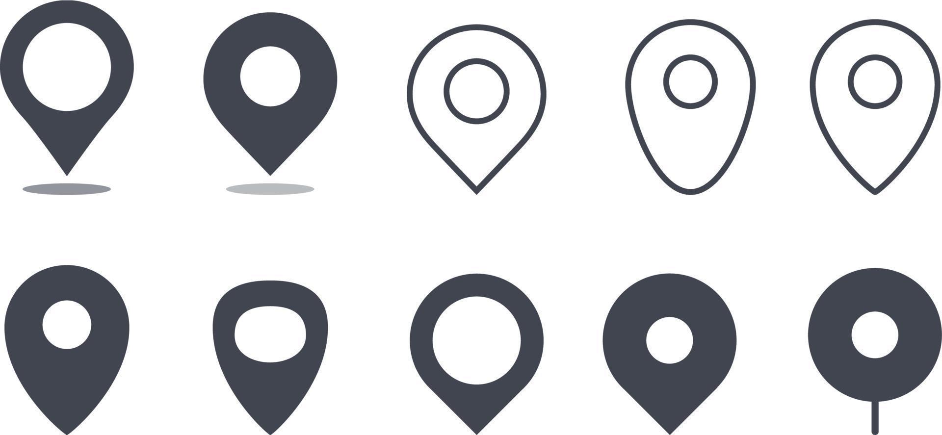 Set of location icons vector