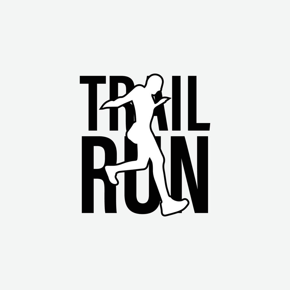 ultra trail running logo vector ilustración sobre fondo blanco