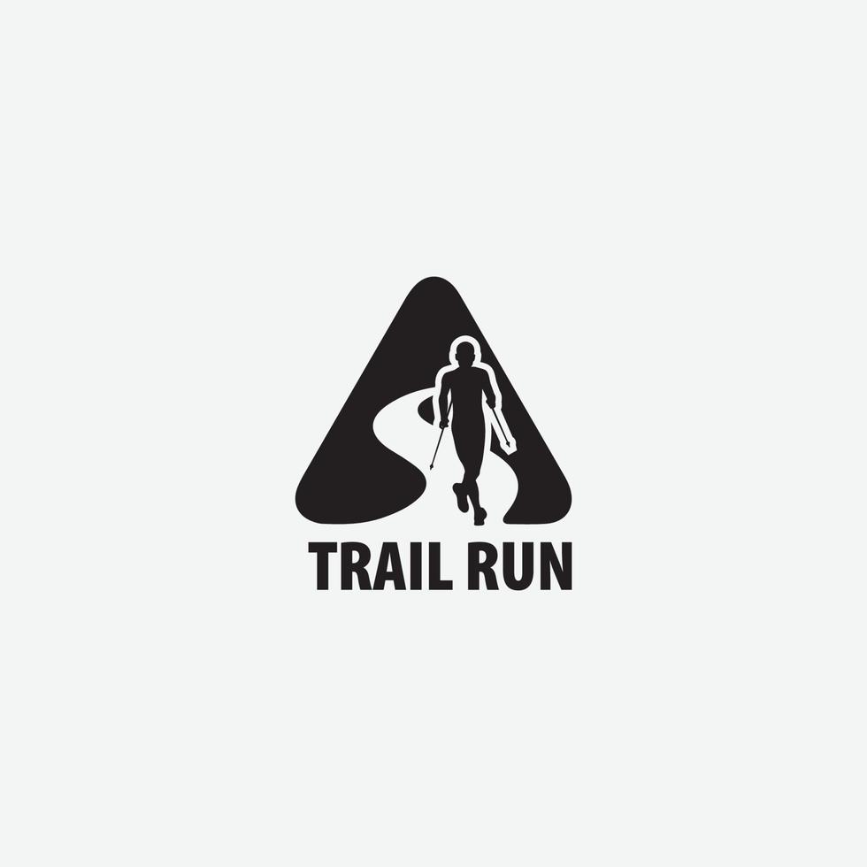 ultra trail running logo vector ilustración sobre fondo blanco