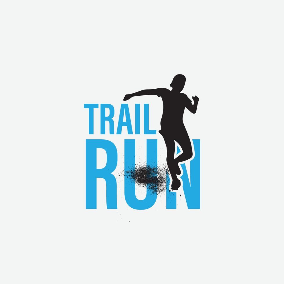 ultra trail running logo vector ilustración sobre fondo blanco