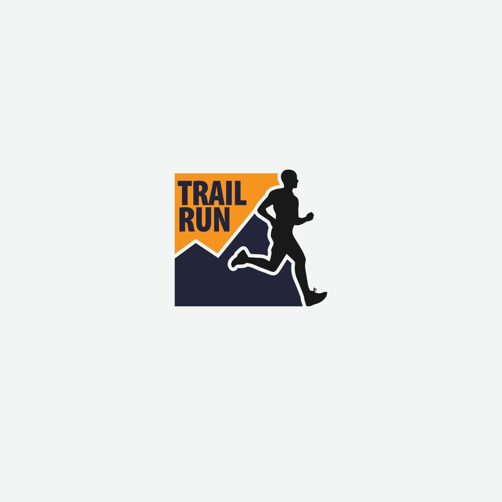 ultra trail running logo vector ilustración sobre fondo blanco