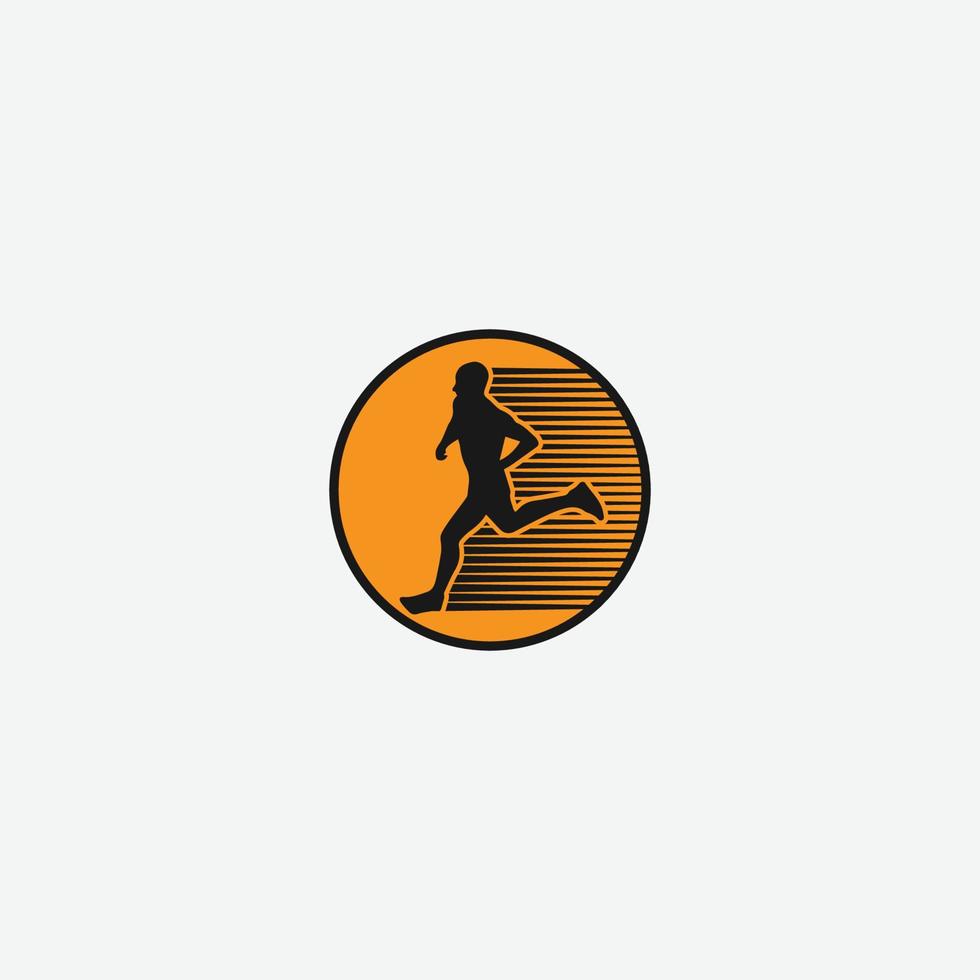 Ultra Trail running logo vector illustration on white background