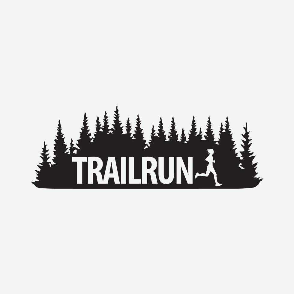 ultra trail running logo vector ilustración sobre fondo blanco