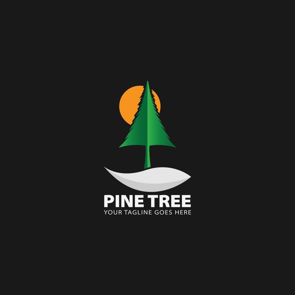 Pine tree logo design vector image