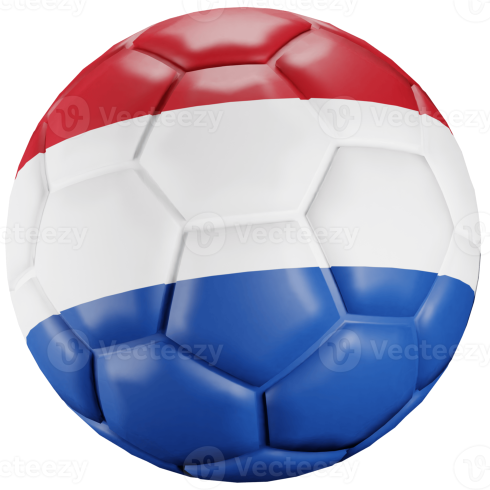 3D render soccer ball with Netherland nation flag. png