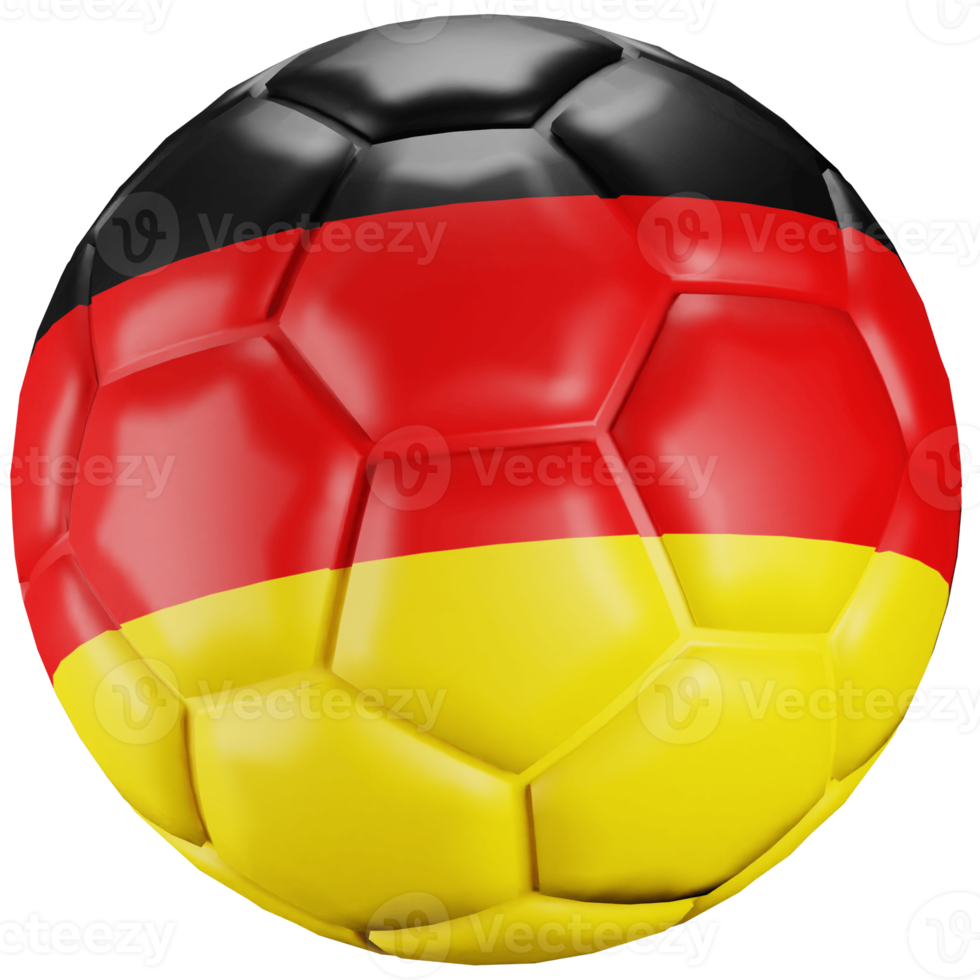 3D-Render-Fußball mit deutscher Nationalflagge. png
