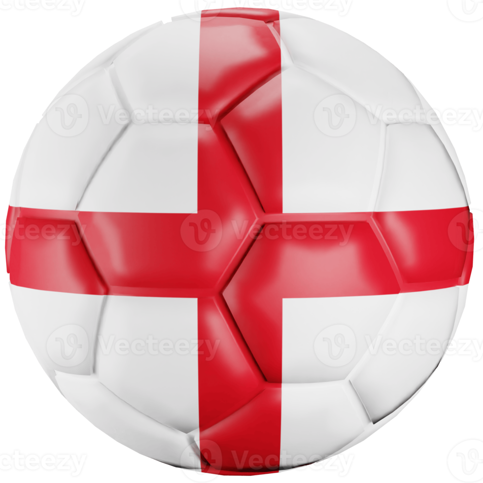 3D render soccer ball with England nation flag. png