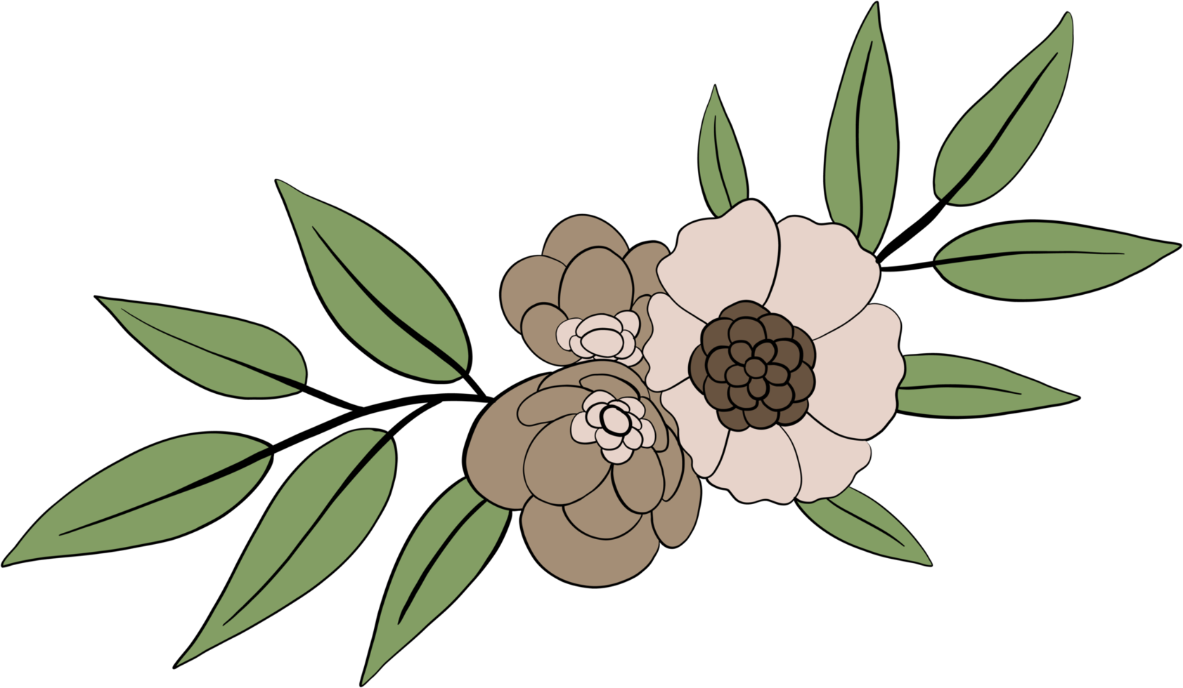 decorated floral drawing png