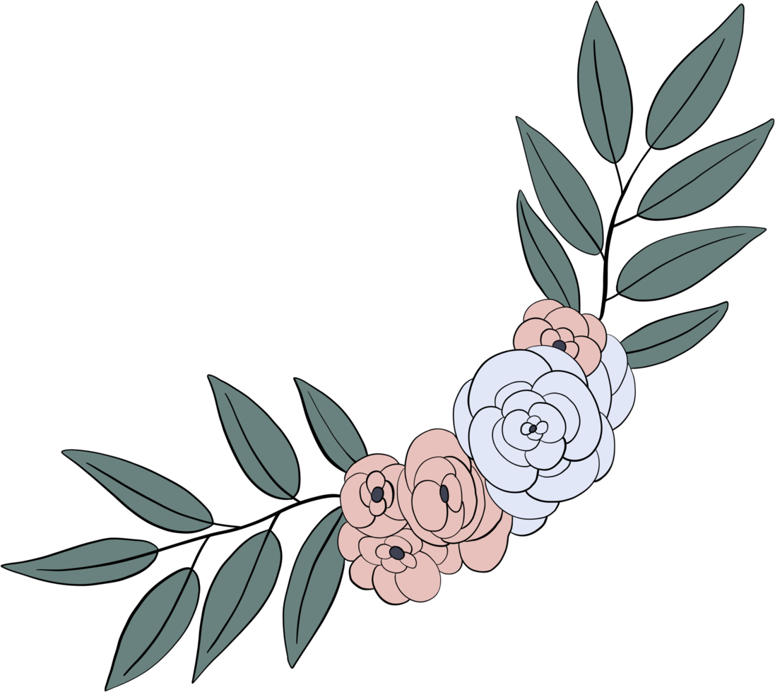 decorated floral drawing png