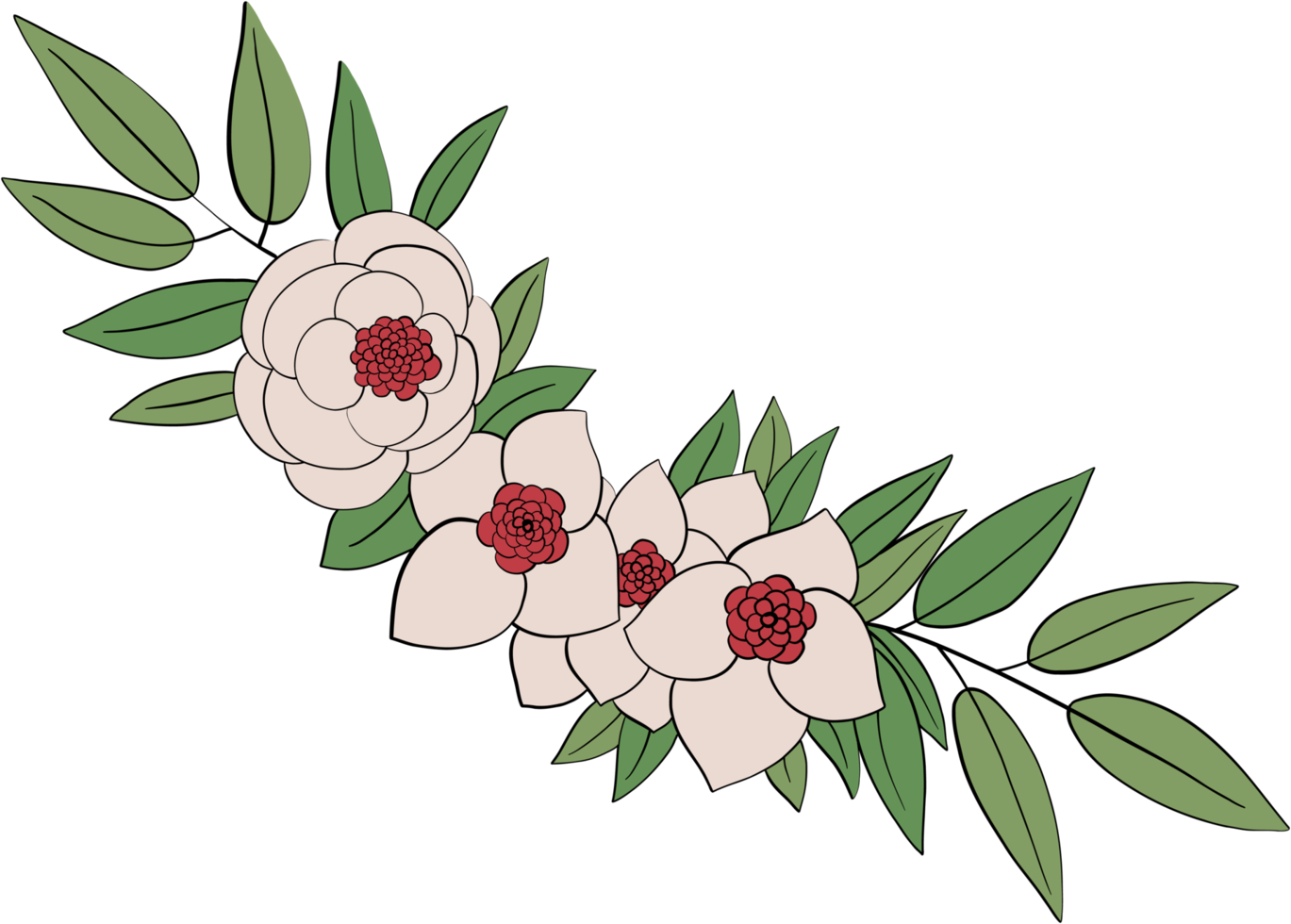 versierd bloemen tekening png